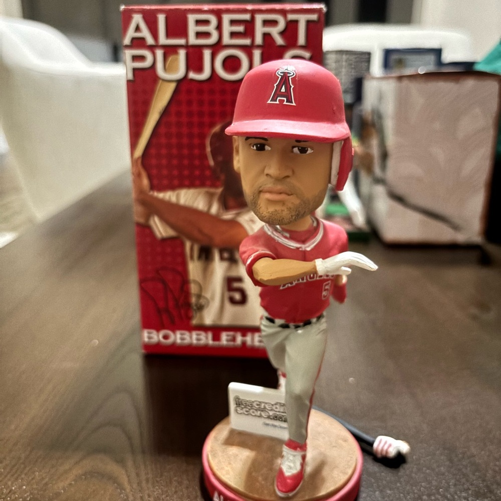 Albert Pujols Bobblehead Los Angeles Angels MLB Collectible w/ Box (Bat Repair)